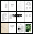 Six spreads of running copy. Images are sporadically placed throughout.