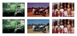 Three cover concepts with slight color variations at the bottom (six images total).